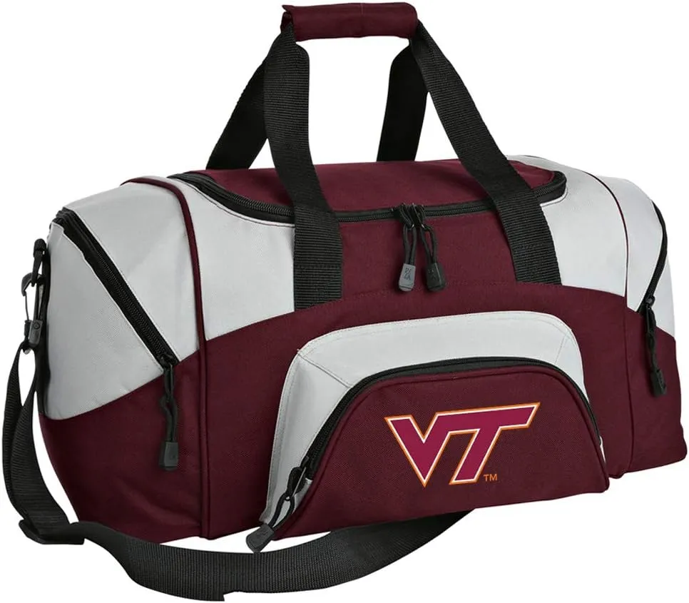 SMALL Virginia Tech Gym Bag Deluxe Virginia Tech Hokies Travel Bag