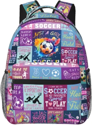 Soccer Backpack Football School Backpacks Durable Soccer Ball Theme Bookbag Sport Daypack Travel Bag for Kids Girls Boys Gifts 16 Inch