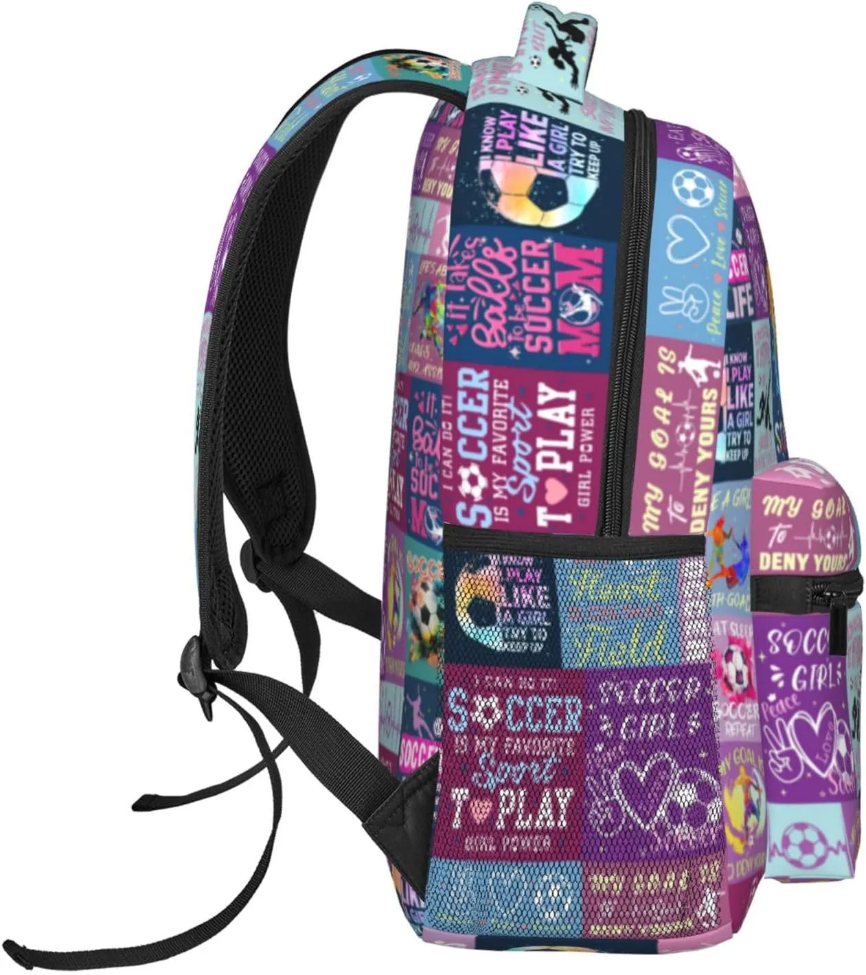 Soccer Backpack Football School Backpacks Durable Soccer Ball Theme Bookbag Sport Daypack Travel Bag for Kids Girls Boys Gifts 16 Inch