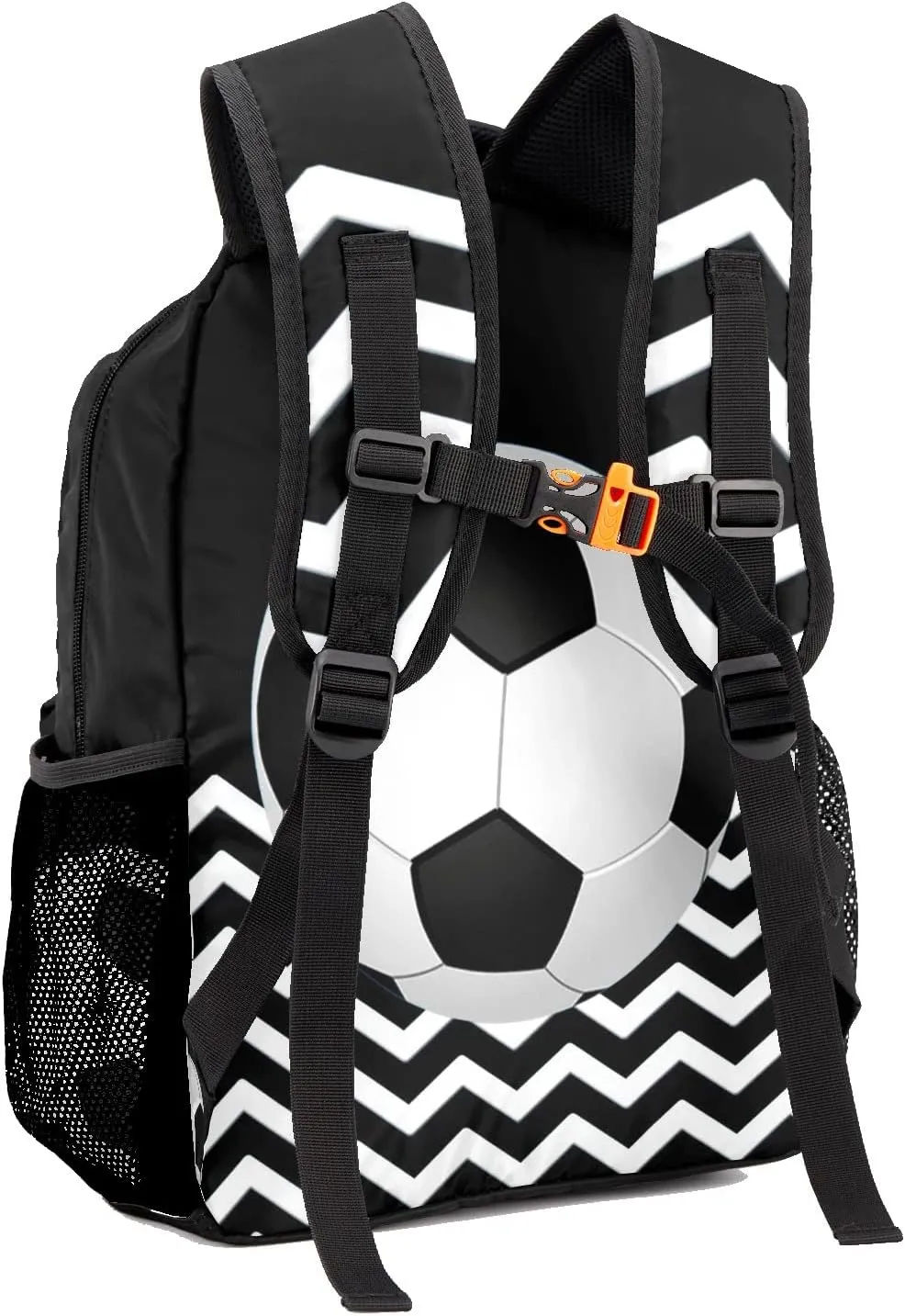 Soccer Stripes Black Personalized Kids School Backpack Custom for Boys Girls Primary Daypack School Bookbag Travel Bag