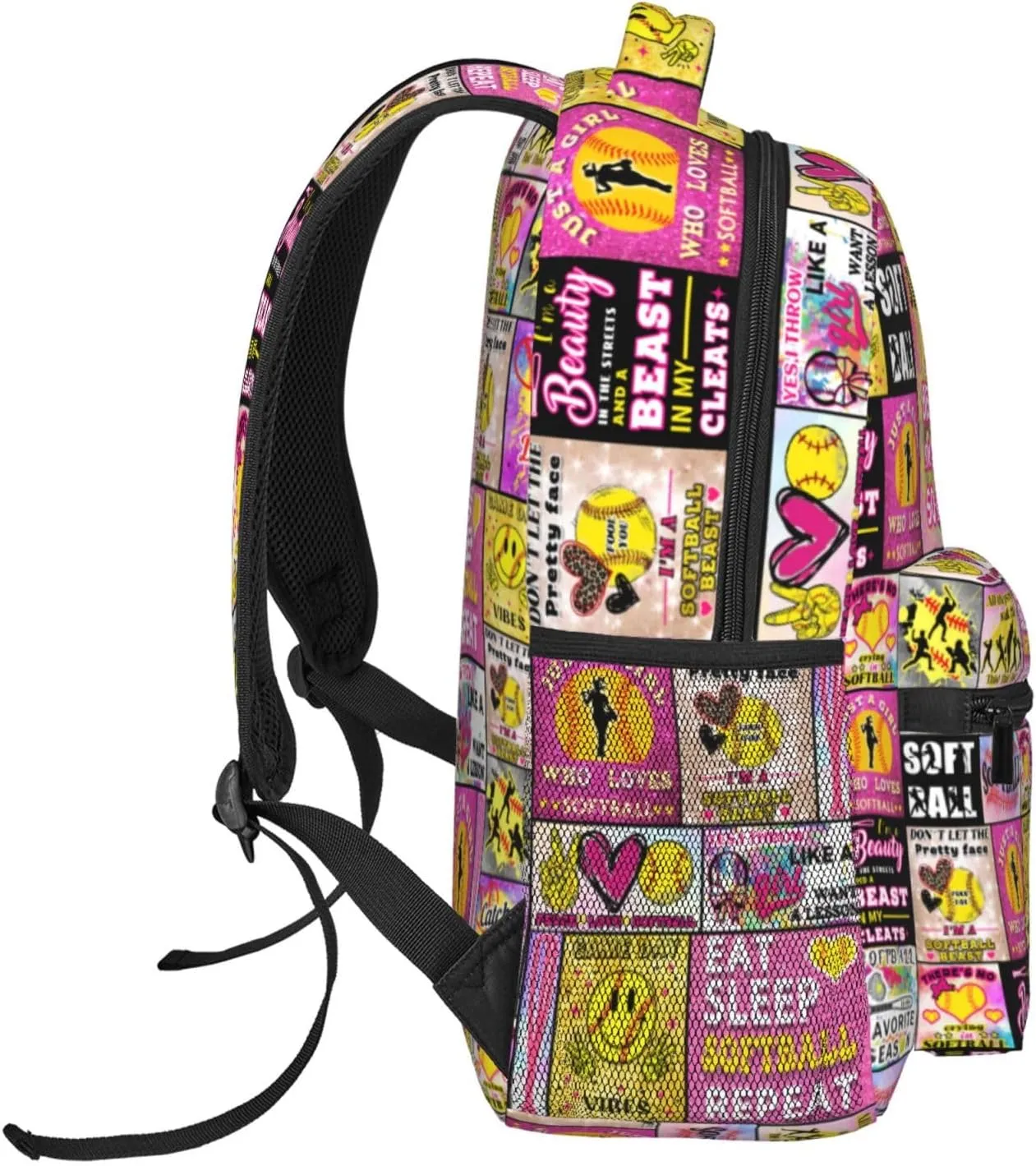 Softball Backpack School Backpacks Durable Softball Bookbag Casual Sport Daypack Travel Bag for Kids Girls Adults Gifts 16 Inch
