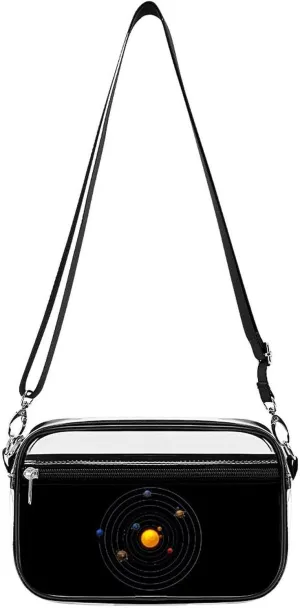 Solar System Planets Clear Purse Stadium Crossbody Bags for Women and Men Adjustable Shoulder Handbags