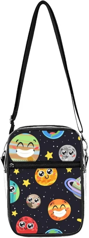 Solar System Space Star Clear Stadium Crossbody Bags Adjustable Strap Shoulder Purse for Women and Men