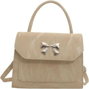 Solyinne Crossbody Bag for Women Bow with Adjustable Strap Y2k Chic Cute Leather Designer Clutch Shoulder Bag