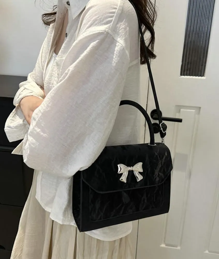 Solyinne Crossbody Bag for Women Bow with Adjustable Strap Y2k Chic Cute Leather Designer Clutch Shoulder Bag