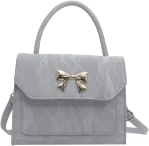 Solyinne Crossbody Bag for Women Bow with Adjustable Strap Y2k Chic Cute Leather Designer Clutch Shoulder Bag