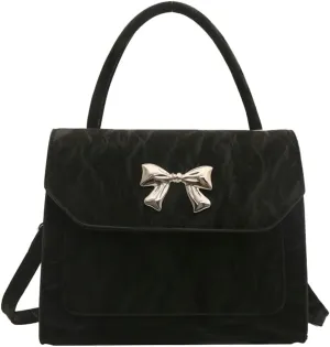 Solyinne Crossbody Bag for Women Bow with Adjustable Strap Y2k Chic Cute Leather Designer Clutch Shoulder Bag