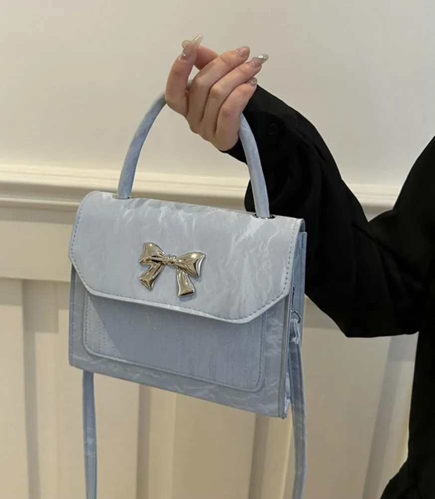 Solyinne Crossbody Bag for Women Bow with Adjustable Strap Y2k Chic Cute Leather Designer Clutch Shoulder Bag