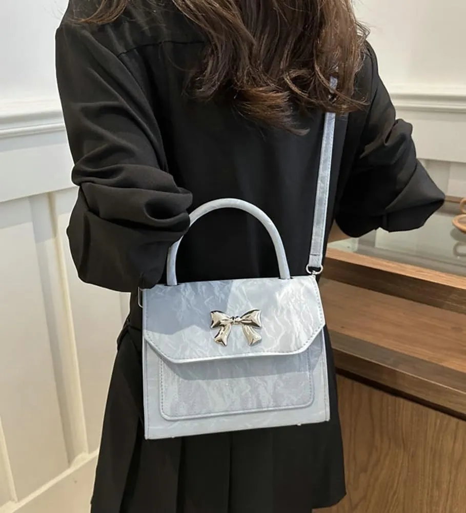 Solyinne Crossbody Bag for Women Bow with Adjustable Strap Y2k Chic Cute Leather Designer Clutch Shoulder Bag