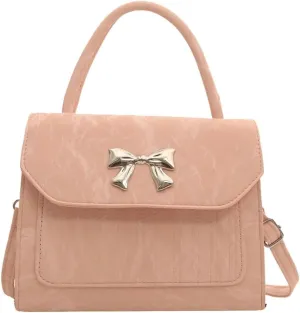 Solyinne Crossbody Bag for Women Bow with Adjustable Strap Y2k Chic Cute Leather Designer Clutch Shoulder Bag