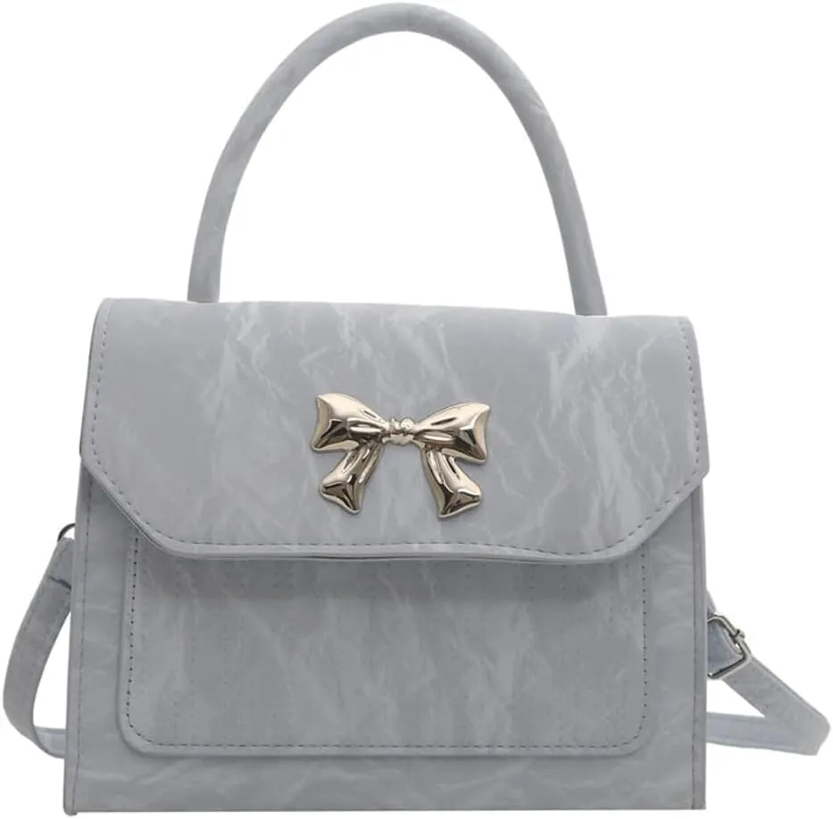 Solyinne Crossbody Bag for Women Bow with Adjustable Strap Y2k Chic Cute Leather Designer Clutch Shoulder Bag