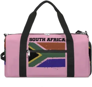 South Africa Flag Gym Bag for Men Women Travel Duffle Bags with Shoes Compartment Swim Dance Yoga
