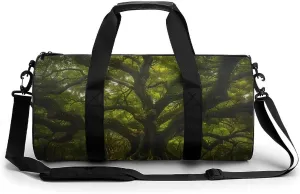 South Carolina Angel Oak Tree Gym Bag Cylindrical Sports Bag Travel Duffel Bag with Shoulder Strap