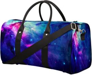 Space Nebula Travel Duffel Bag for Women Men, Galaxy Nebula Sport Tote Gym Bag Foldable Weekender Overnight Bag Waterproof Carry On Luggage Bag