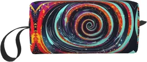 Space Spiral Cosmic Cosmetic Bags for Women Portable Makeup Bag Travel Storage Bag Daily Receive BagLarge Capacity Toiletry Bag