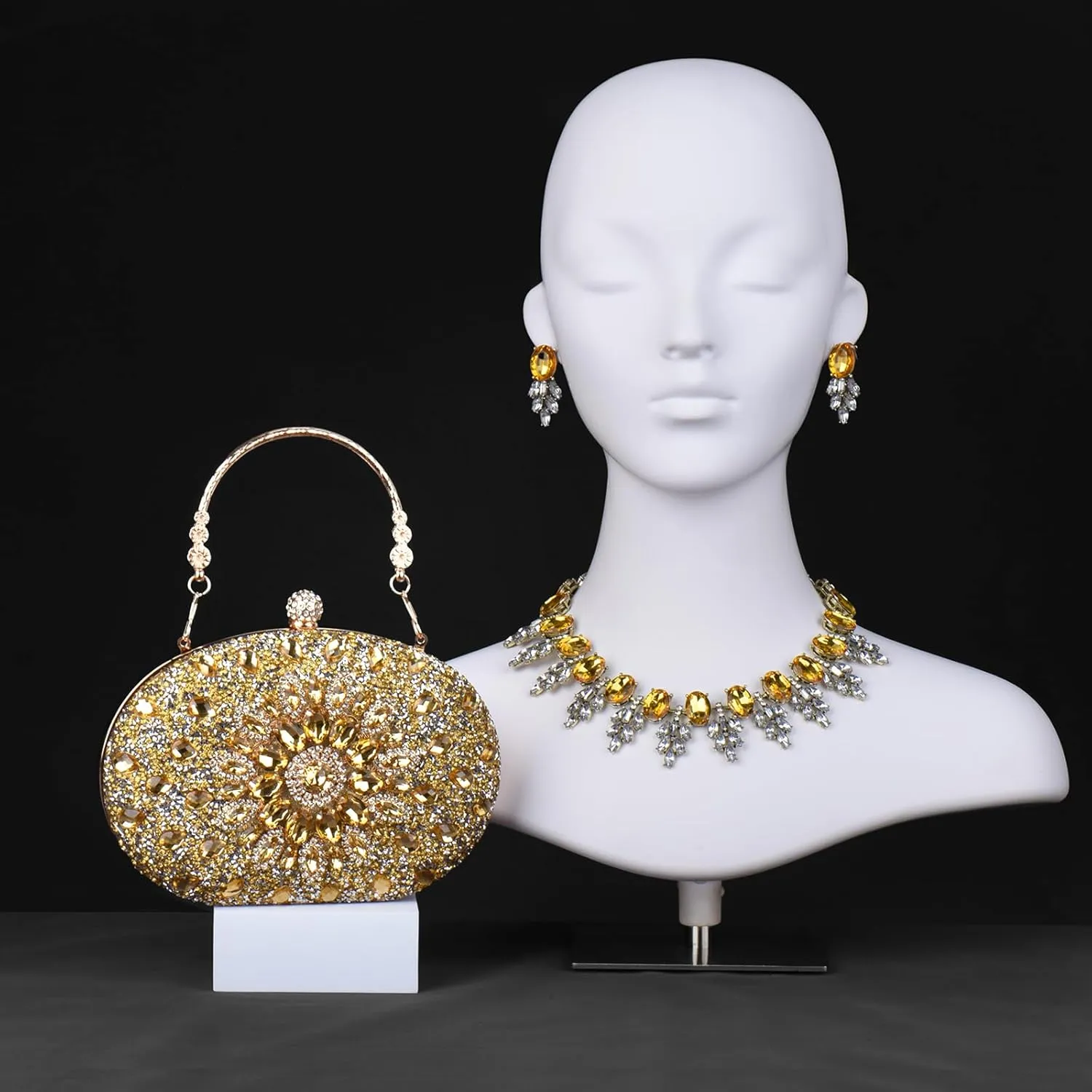 Sparkle Jeweled Clutch Purses Crystal Wedding Evening Purse for Women