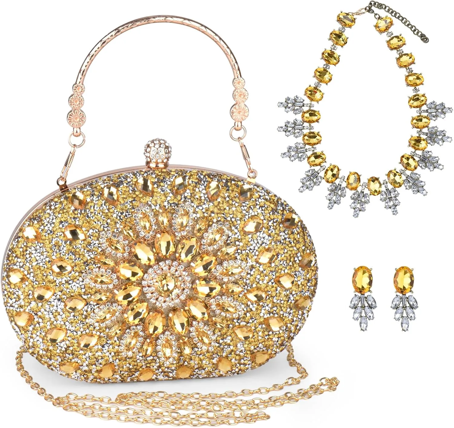 Sparkle Jeweled Clutch Purses Crystal Wedding Evening Purse for Women