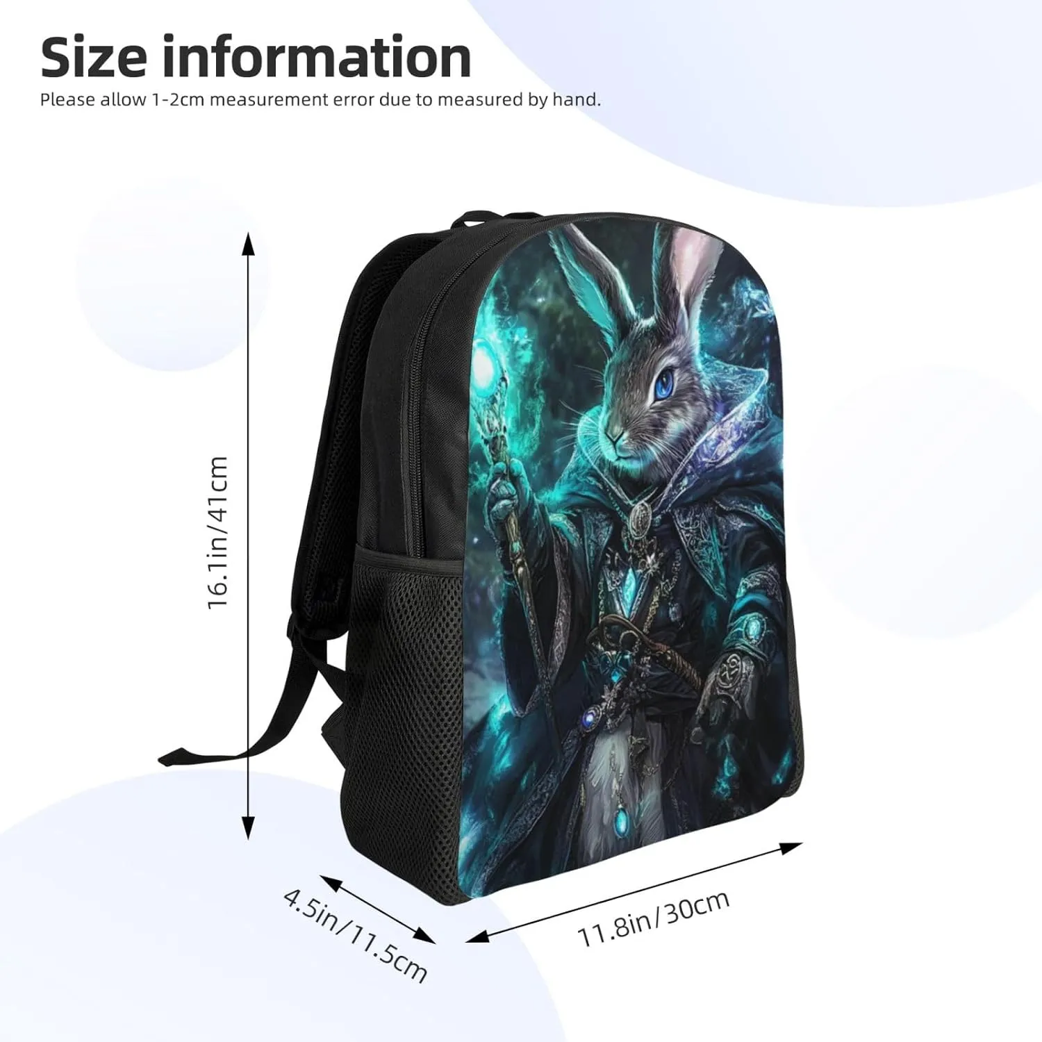 Spell Rabbit Backpack Waterproof Anti Theft Durable Light Laptop Bag Backpacks For Women Men Travel Gym Backpack