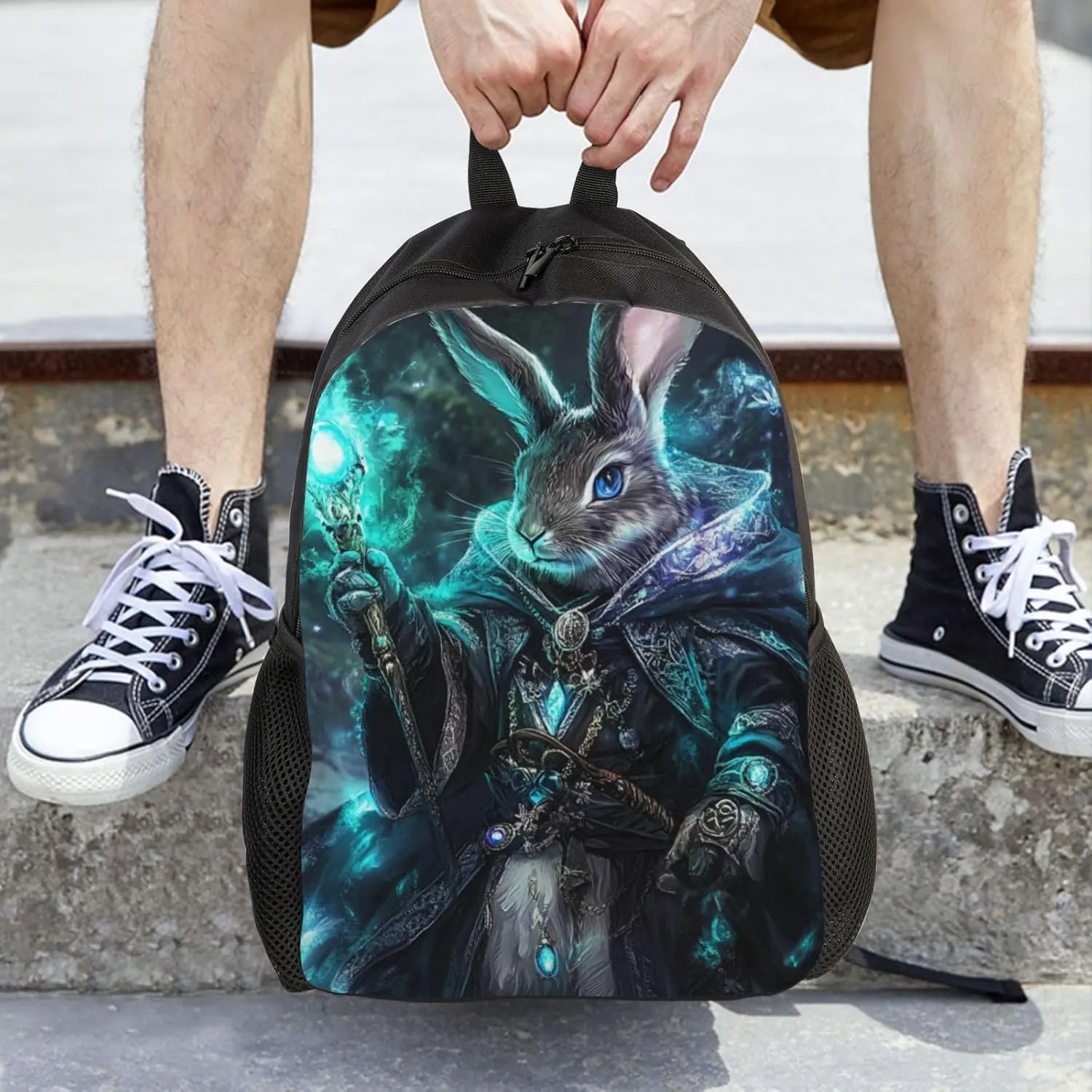 Spell Rabbit Backpack Waterproof Anti Theft Durable Light Laptop Bag Backpacks For Women Men Travel Gym Backpack