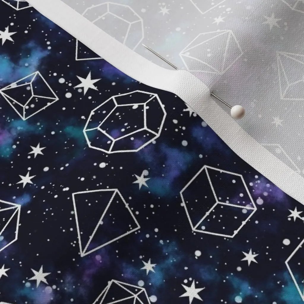 Spoonflower Fabric - Fantasy Ttrpg Dice Bags Galaxy Outer Space Black Purple Blue Gaming Printed on Petal Cotton Fabric by The Yard - Sewing Quilting Apparel Crafts Decor