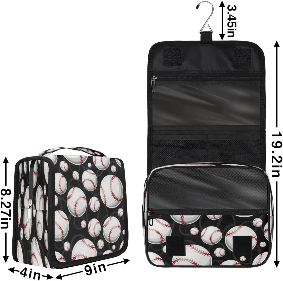 Sport Baseball Hanging Toiletry Bag Waterproof Makeup Cosmetic Bag Travel Bag Organizer for Accessories Shampoo Full Sized Container Travel-Essentials Toiletry Bag