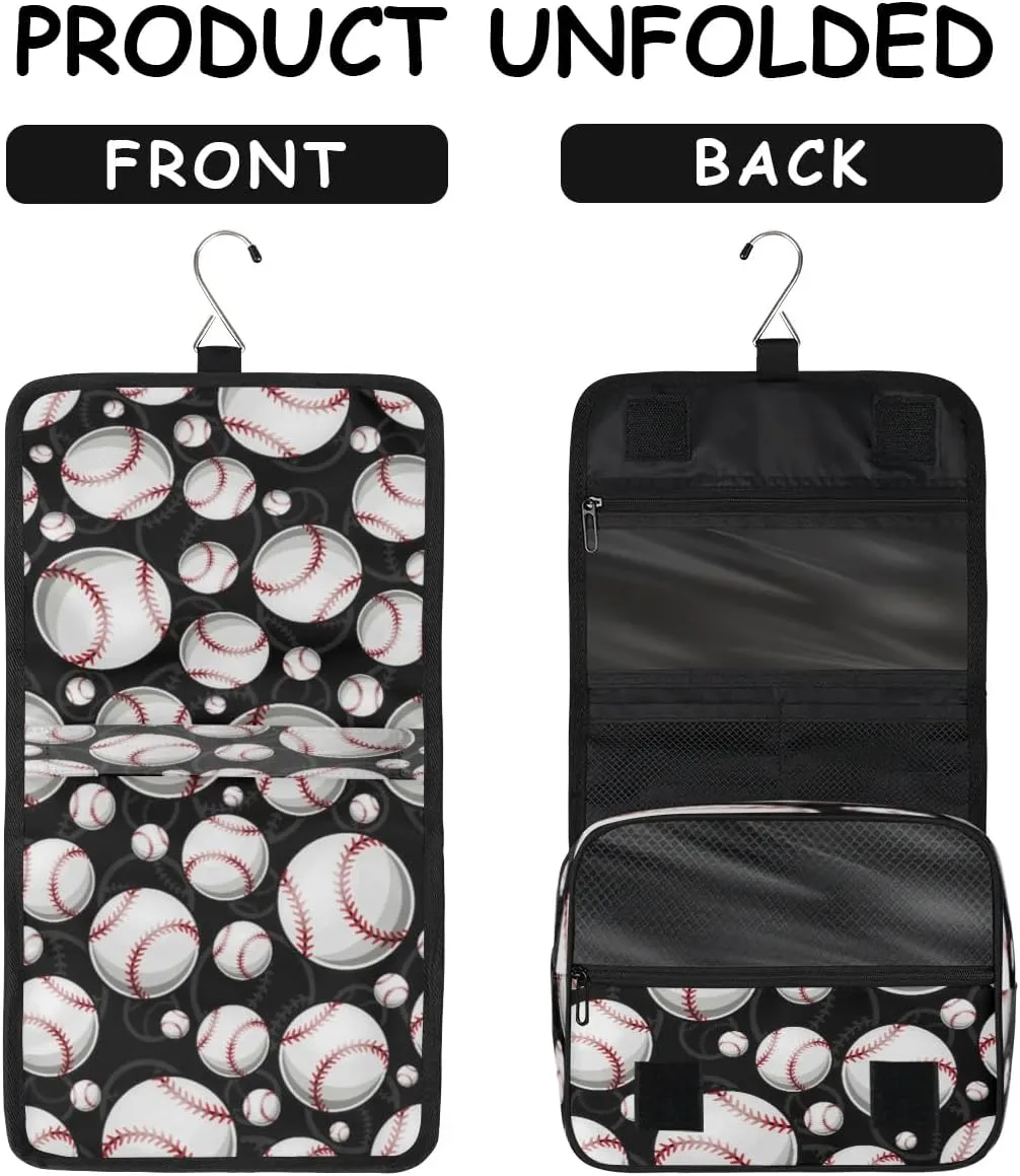 Sport Baseball Hanging Toiletry Bag Waterproof Makeup Cosmetic Bag Travel Bag Organizer for Accessories Shampoo Full Sized Container Travel-Essentials Toiletry Bag