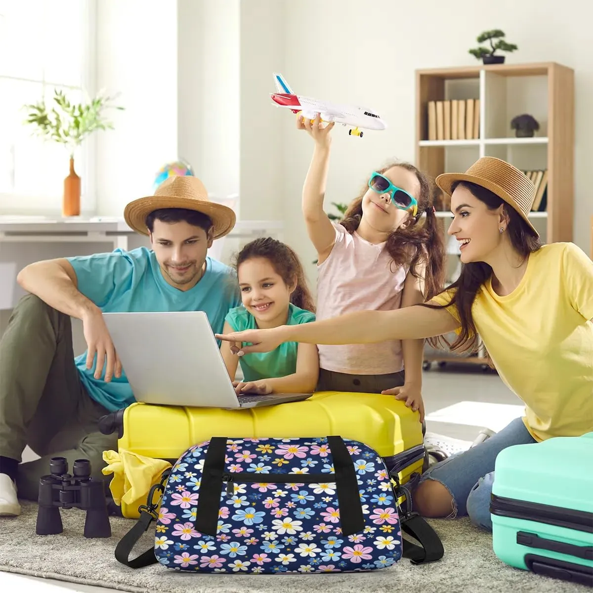 Sport Duffel Bag Beautiful Floral Kids Gym Bag Weekender Overnight Bags for Boys Girls Teens Carry On Workout Travel Bag