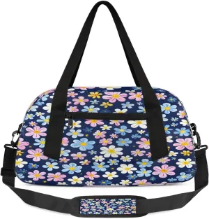Sport Duffel Bag Beautiful Floral Kids Gym Bag Weekender Overnight Bags for Boys Girls Teens Carry On Workout Travel Bag