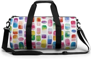 Sports Gym Bag for Women Men Travel Duffel Bag Colorful Striped Pattern Weekender Bag Canvas Carry on Overnight Bag for Travel Swimming Fitness Workout Sports Duffle Bag