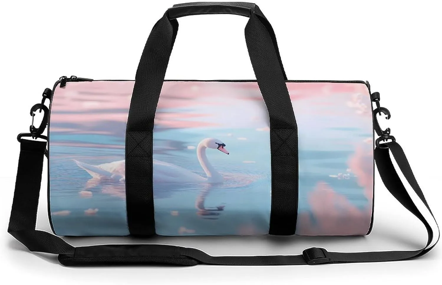 Spring Swan Lake Unisex Gym Bag Travel Duffel Bags Overnight Sport Tote with Compartment for Weekender Vacation