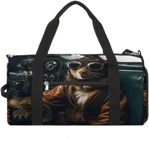 Squirrels Flying Airplanes Gym Bag Travel Duffel Bag Sports Tote Bag Workout Bag Weekender Bag for Women Men