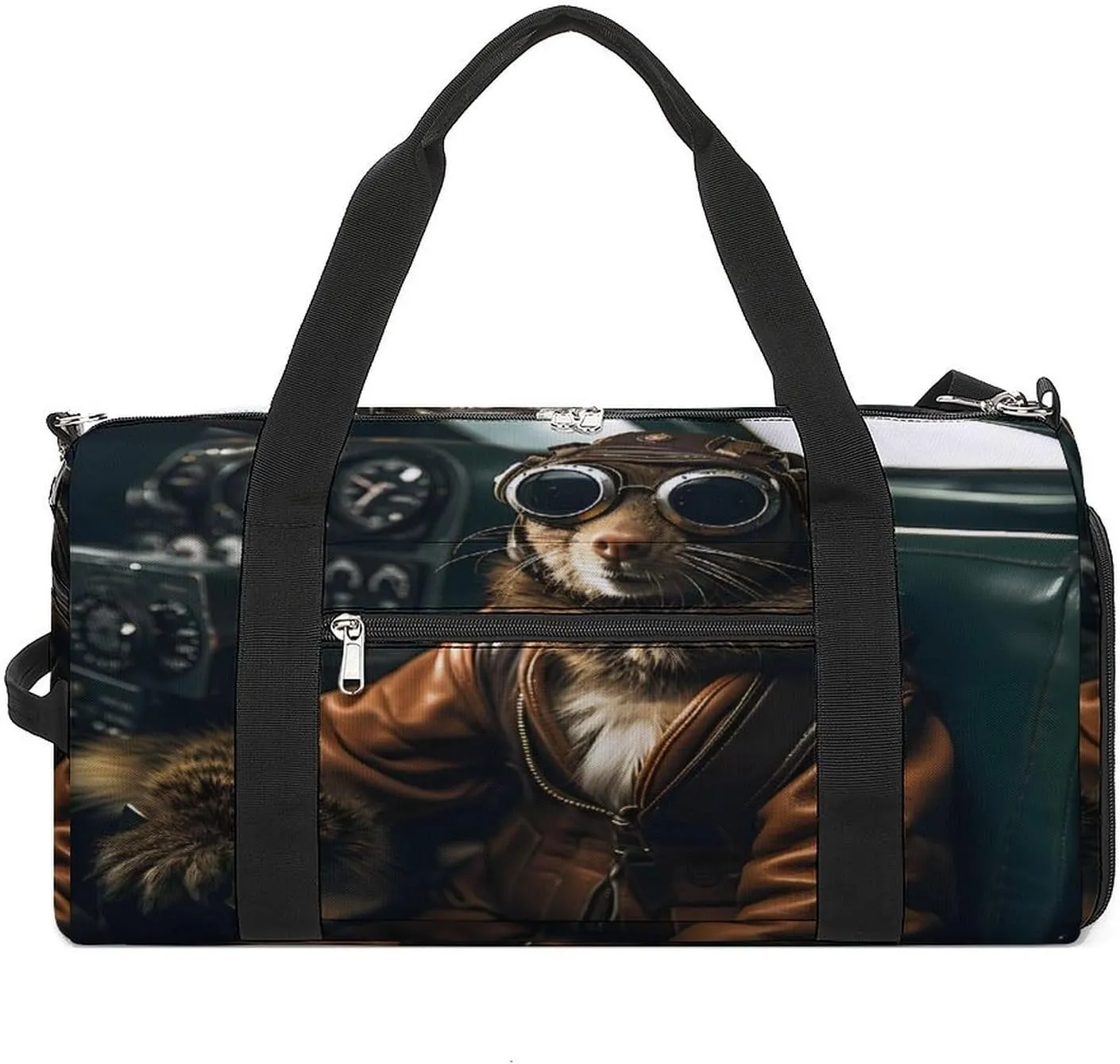 Squirrels Flying Airplanes Gym Bag Travel Duffel Bag Sports Tote Bag Workout Bag Weekender Bag for Women Men