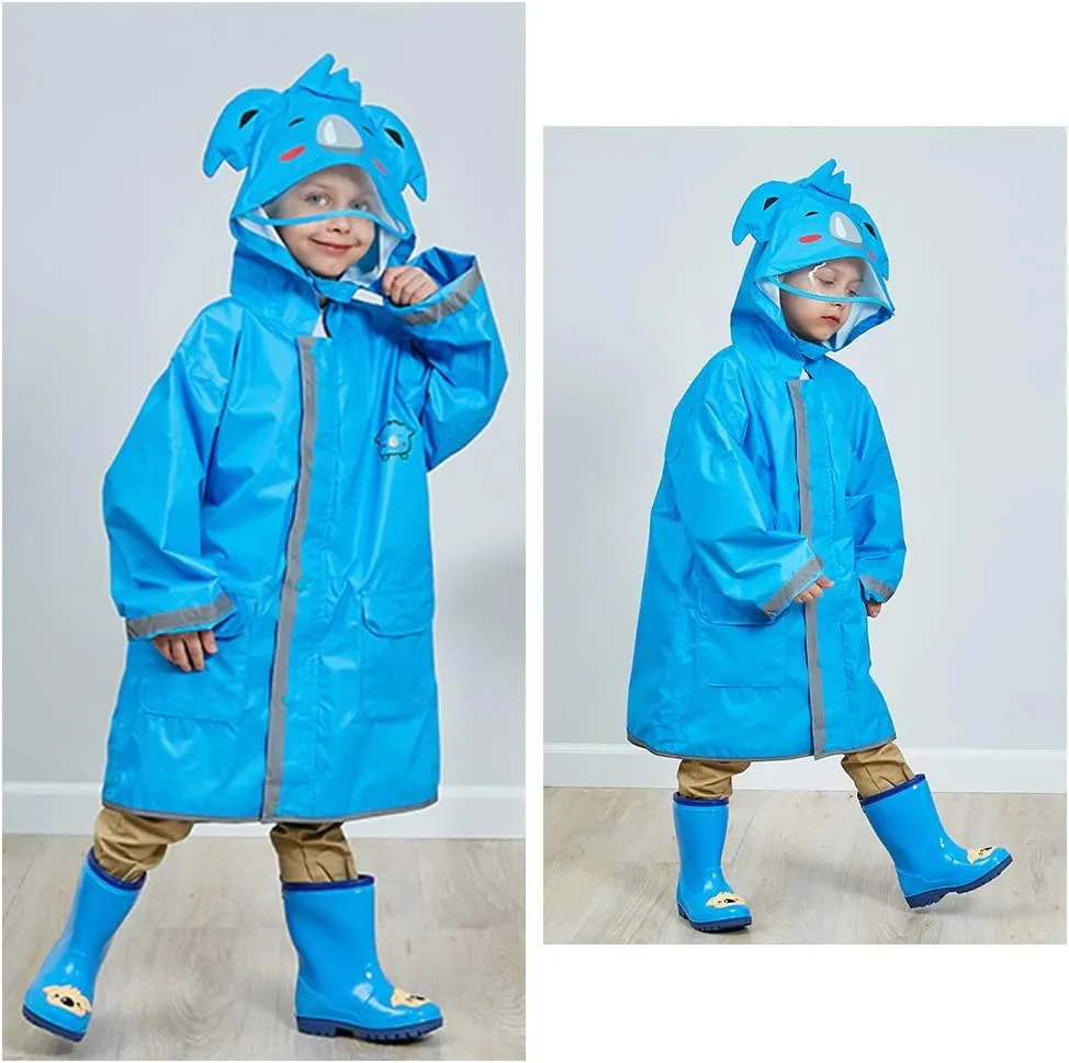 SSAWcasa Rain Poncho Kids with Hood, Toddler Rain Jacket Coat Girls Boys, Children Baby Raincoat Rainwear Gear Outerwear