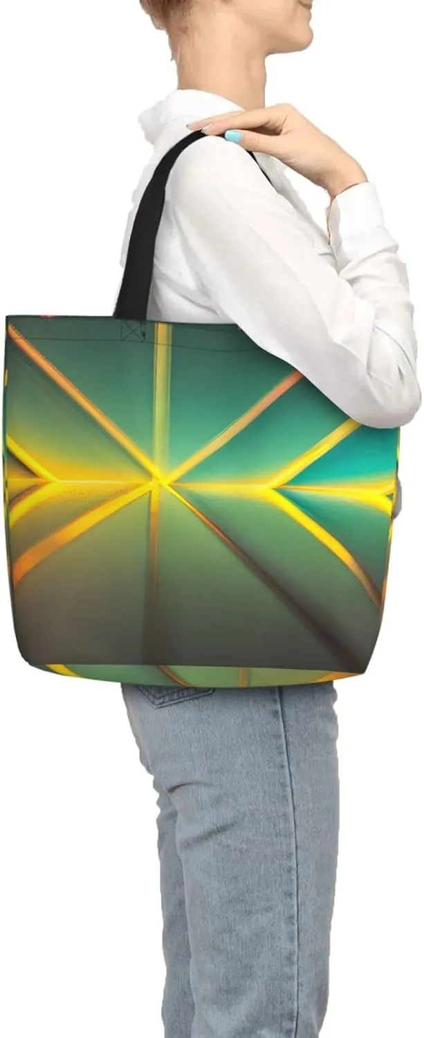SSIMOO Colored Stripes Vertical Stylish Zipper Shopping Bags,Shoulder Bag,The Perfect Blend Of Style And Convenience