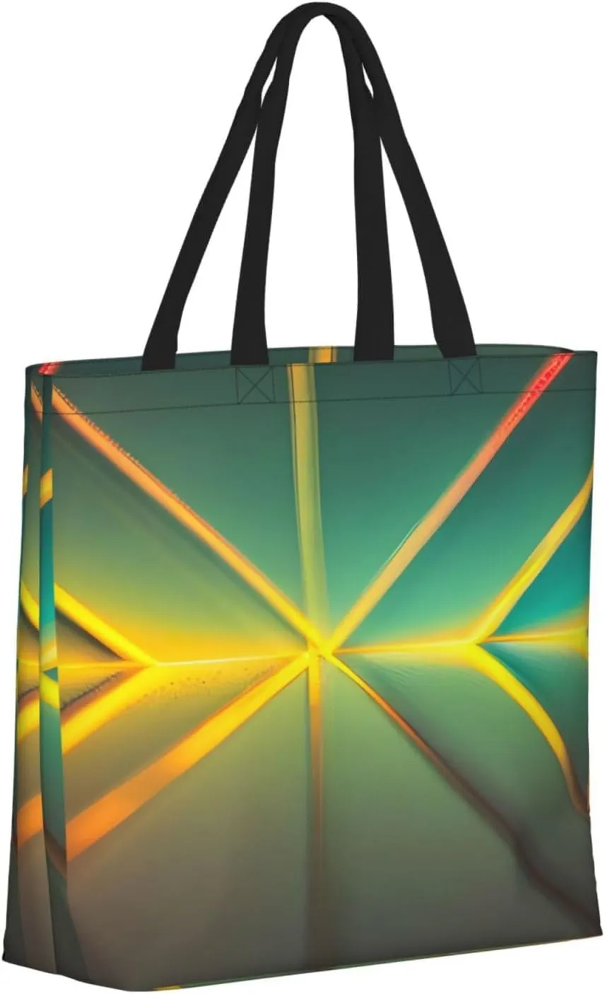 SSIMOO Colored Stripes Vertical Stylish Zipper Shopping Bags,Shoulder Bag,The Perfect Blend Of Style And Convenience