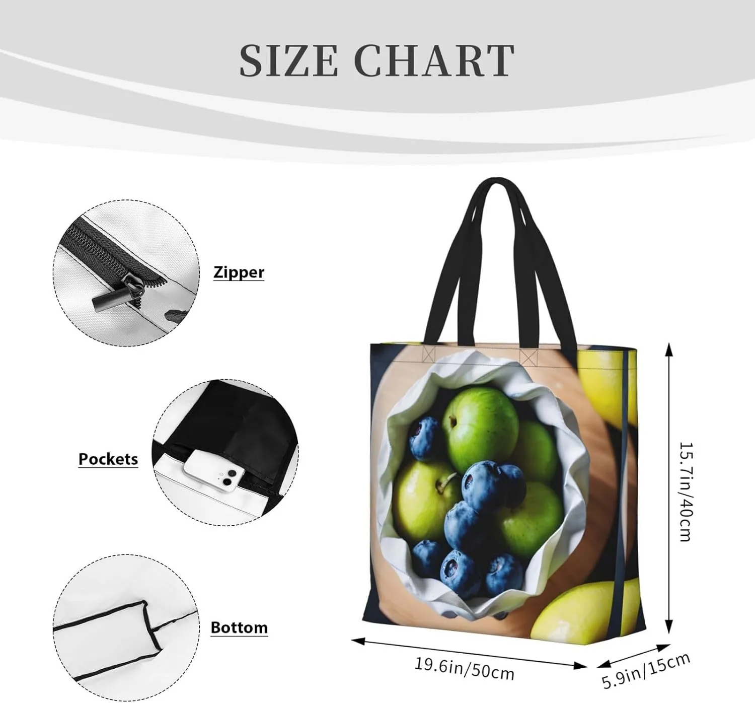 SSIMOO Lovely Cartoon Cats Stylish Zipper Shopping Bags,Shoulder Bag,The Perfect Blend Of Style And Convenience