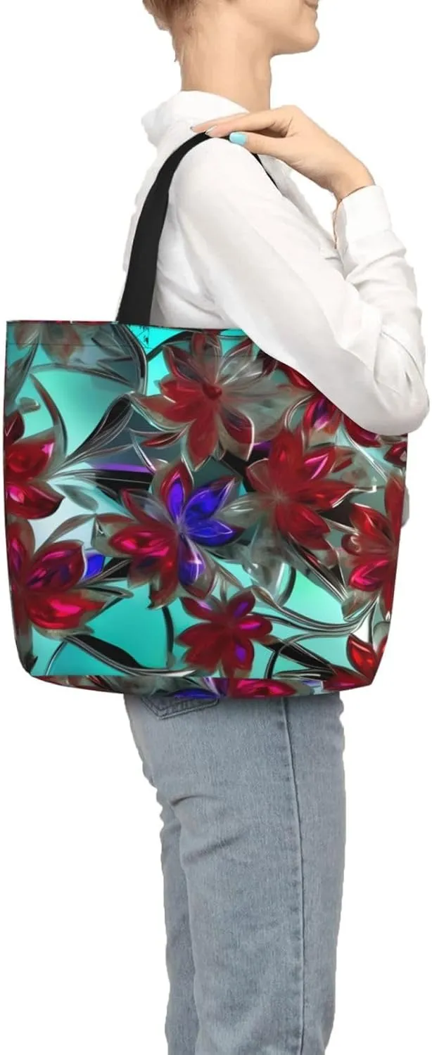 SSIMOO Mallard Ducks Trendy Fashion Shopping Bags,Zippered Convenience Bag,Shopping Tote And Shoulder Bag