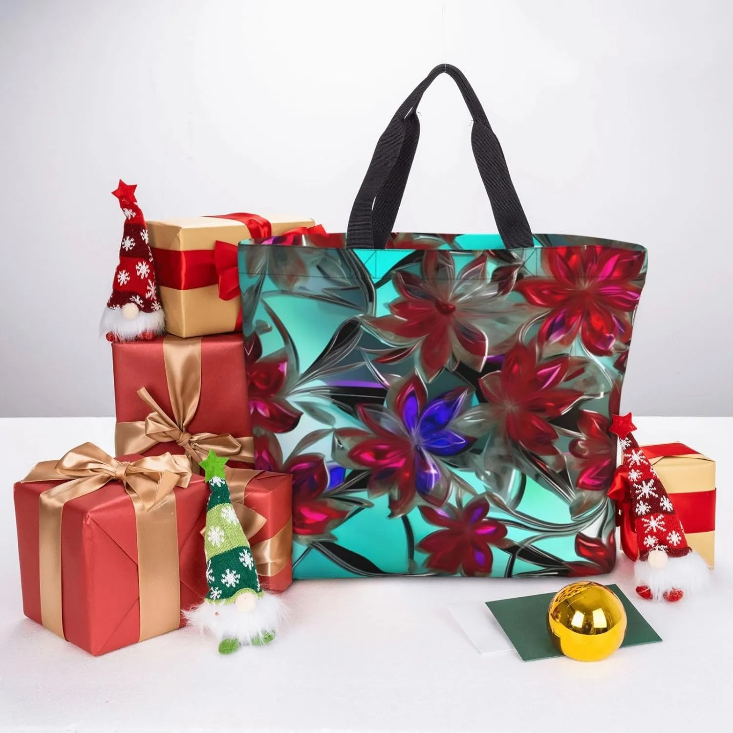 SSIMOO Mallard Ducks Trendy Fashion Shopping Bags,Zippered Convenience Bag,Shopping Tote And Shoulder Bag