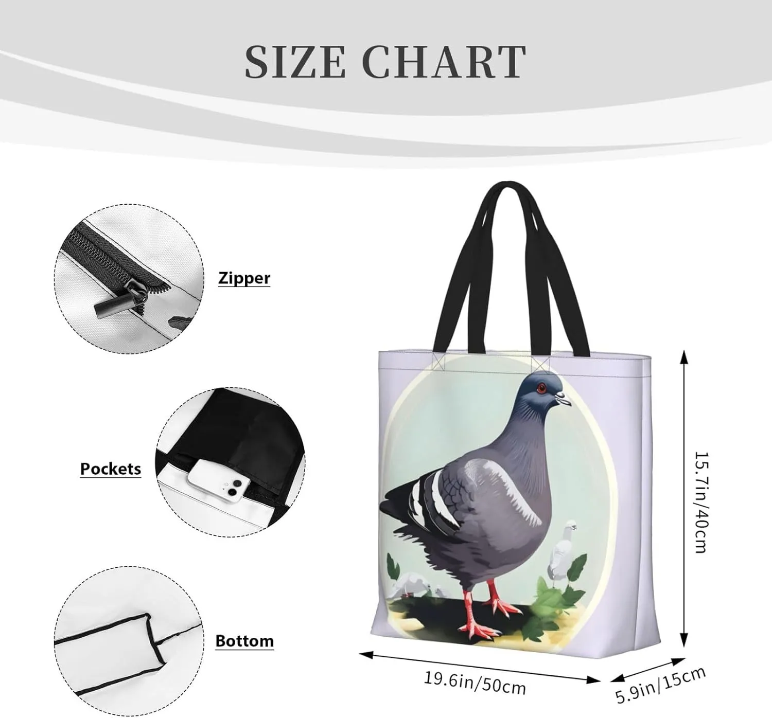 SSIMOO One Purple Plum Butterfly Trendy Fashion Shopping Bags,Zippered Convenience Bag,Shopping Tote And Shoulder Bag
