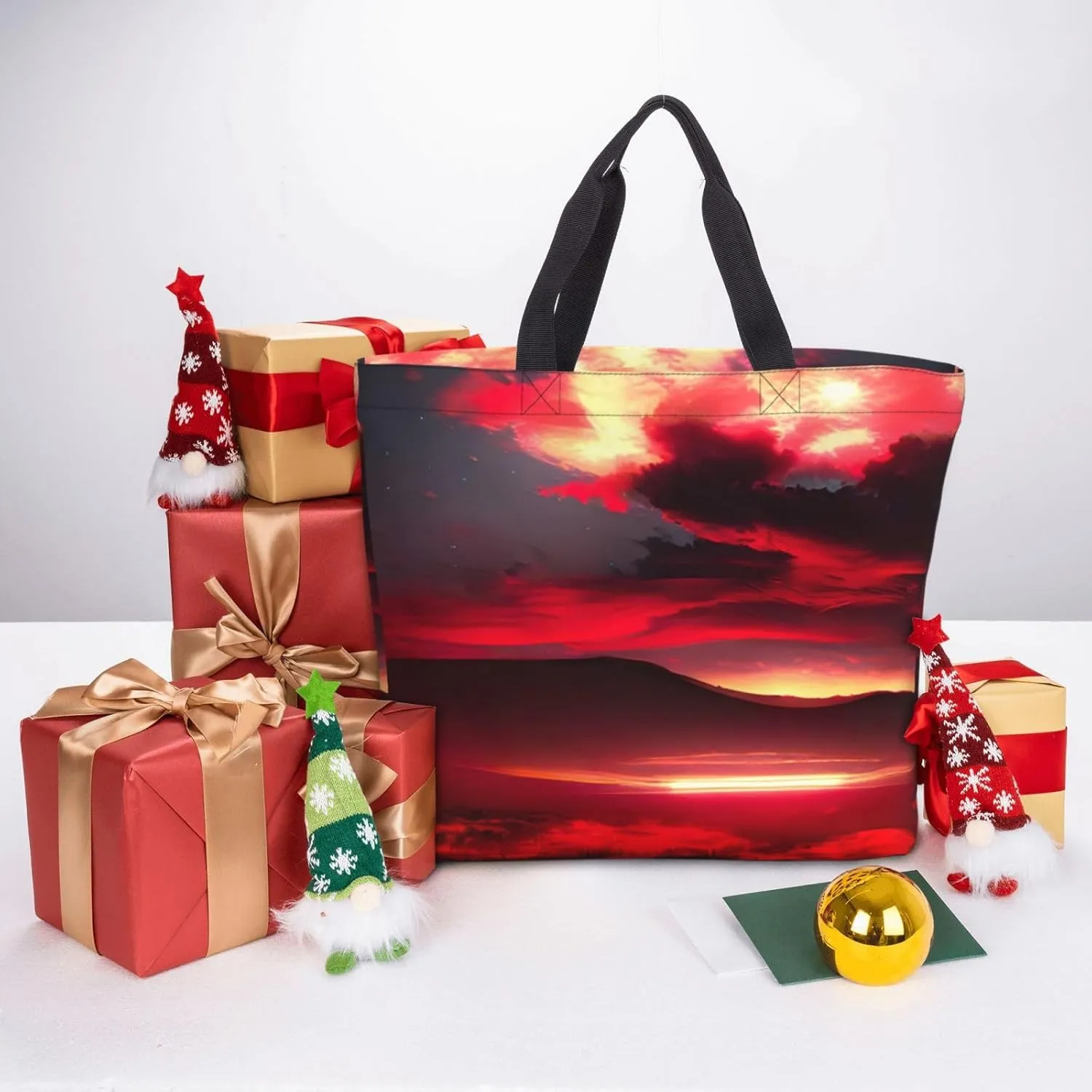 SSIMOO White Daisy Stylish Zipper Shopping Bags,Shoulder Bag,The Perfect Blend Of Style And Convenience