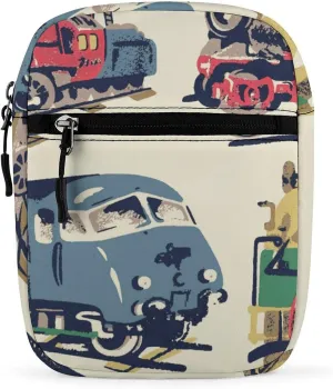 Steam Trains Cool Pattern Mini Crossbody Bag Shoulder Bag Small Messenger Bag Unisex