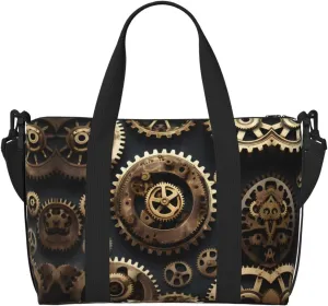 Steampunk Gears print Travel Duffel Bag,workout duffel bag, overnight shoulder Bag,Weekender Bag for Women Men