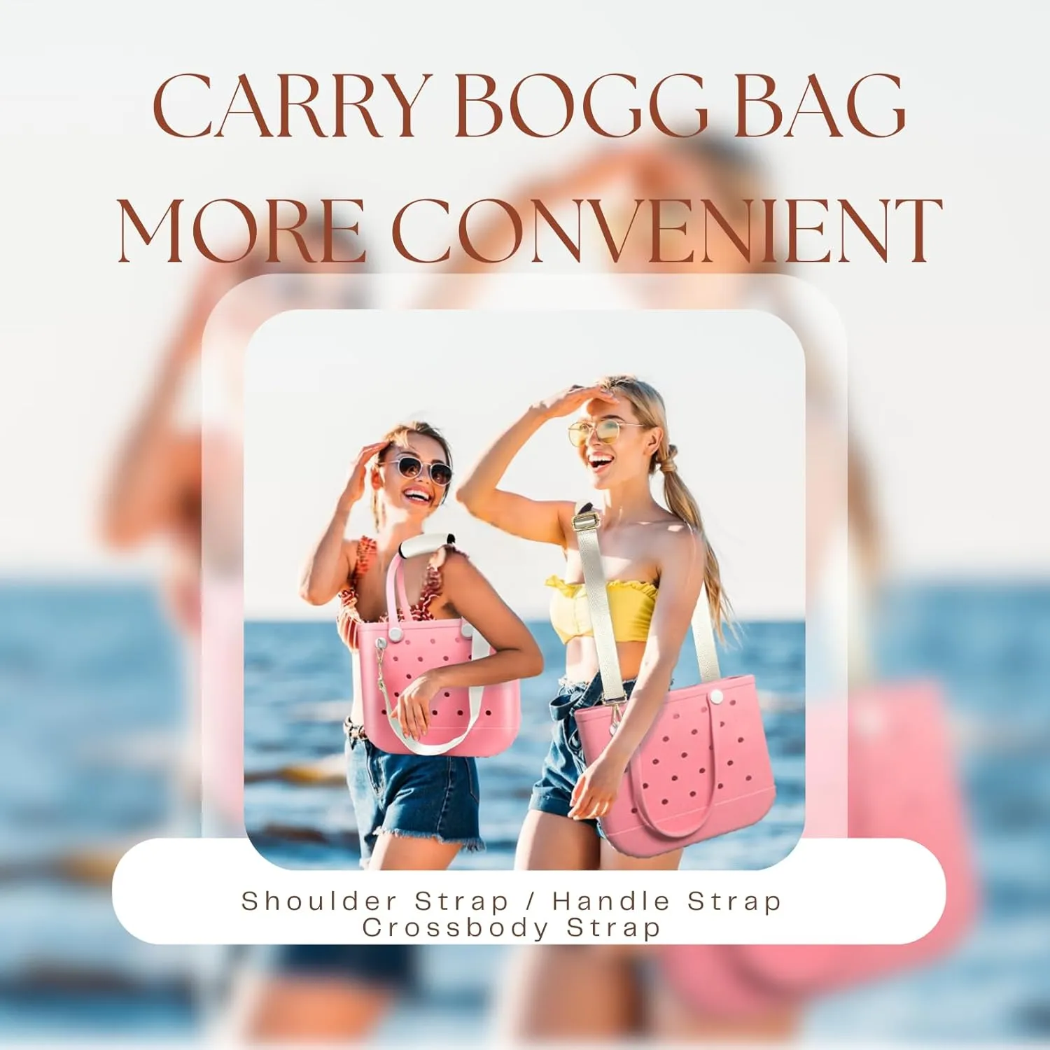 Strap Wrap for Bogg Bag Accessories, Adjustable Crossbody Shoulder Strap Wrap with Detachable Pad, For XL Medium Bog Bag