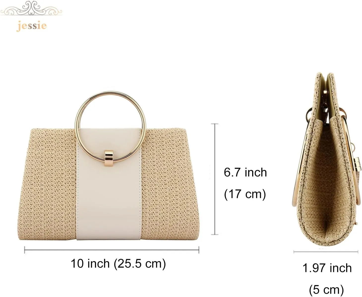 Straw Handbag Evening Bag Clutch Purses for Women, Fashion Summer Beach Tote Tassels Straw Clutch