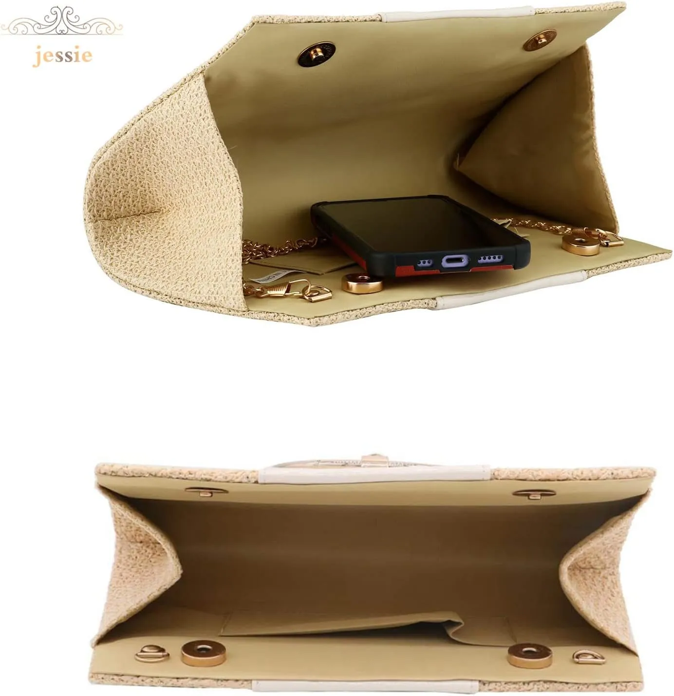Straw Handbag Evening Bag Clutch Purses for Women, Fashion Summer Beach Tote Tassels Straw Clutch