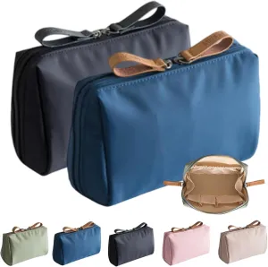 Strealinem Streamline Travel Makeup Pouch for Women, Portable Mini Multifunctional Solid Color Waterproof Makeup Bag, Simple Stylish Large Capacity Cosmetic Pouch Portable Clutch (2PCS-B)