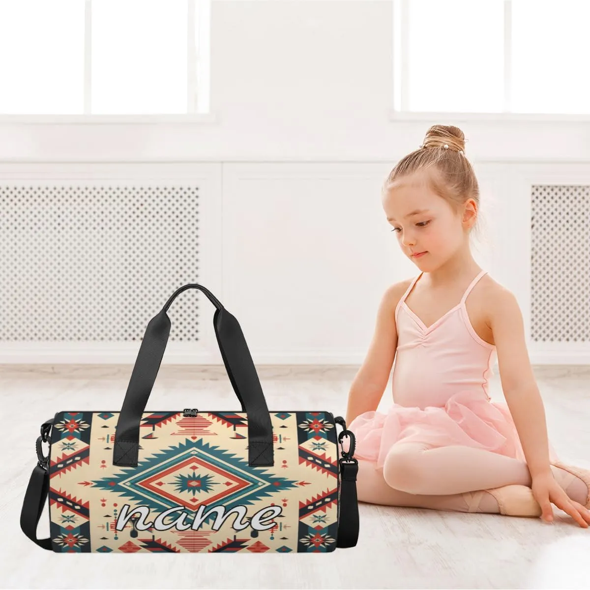 Striped Retro Pattern Custom Duffel Bags Weekender Bags Custom Sport Duffel Bag Carry on Overnight Weekender Bag