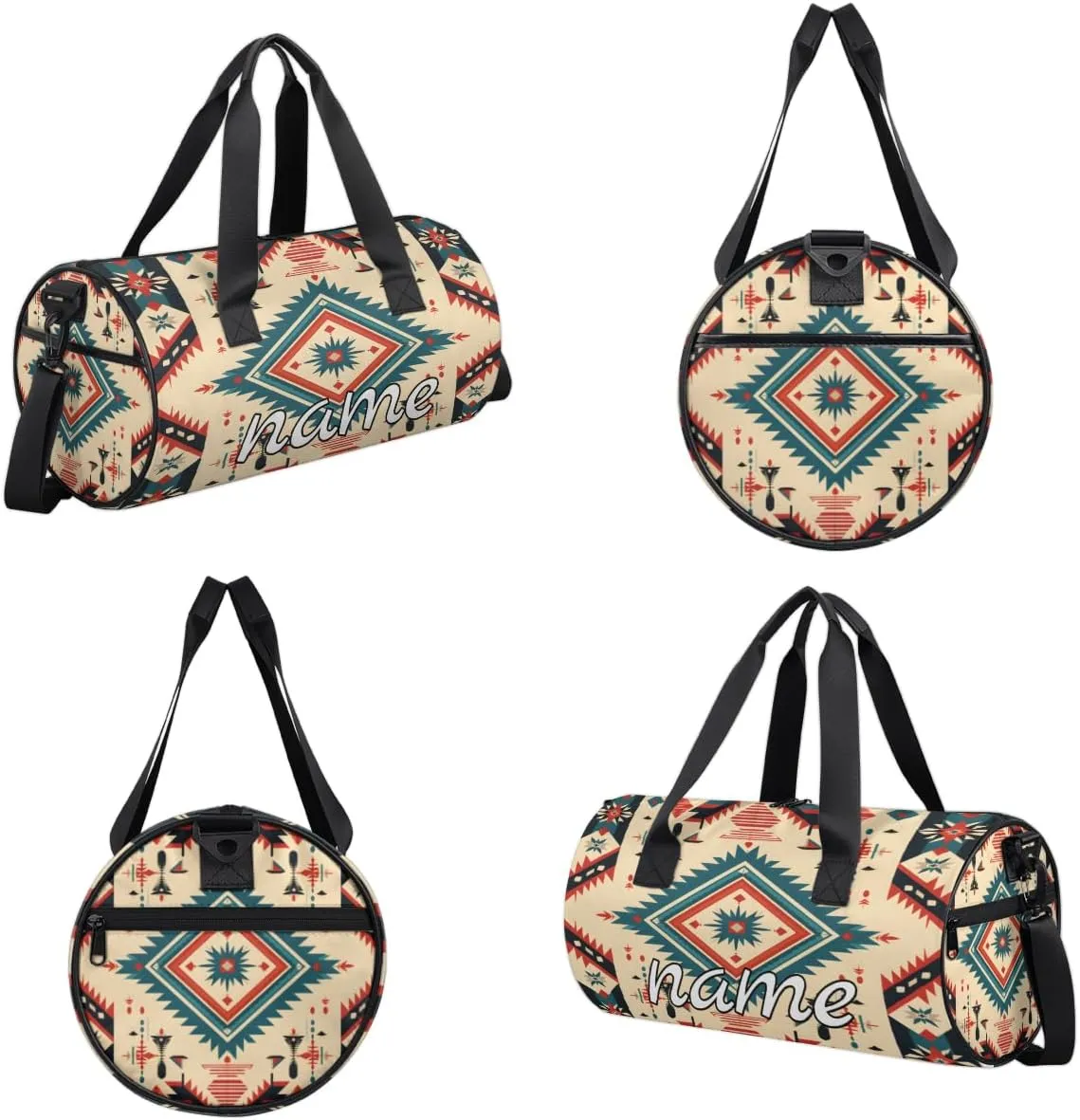Striped Retro Pattern Custom Duffel Bags Weekender Bags Custom Sport Duffel Bag Carry on Overnight Weekender Bag