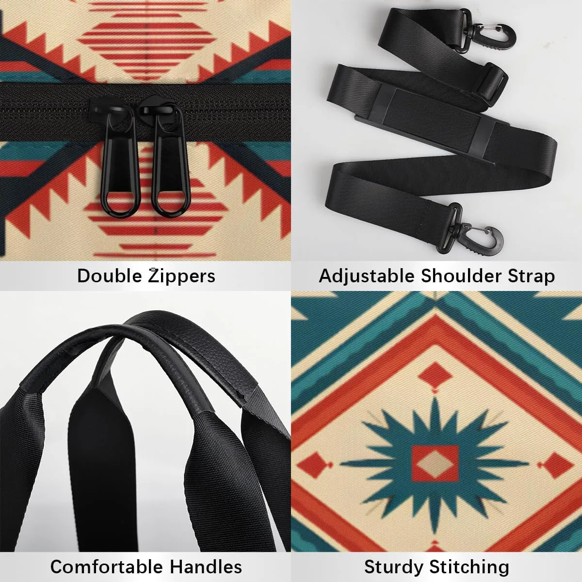 Striped Retro Pattern Custom Duffel Bags Weekender Bags Custom Sport Duffel Bag Carry on Overnight Weekender Bag