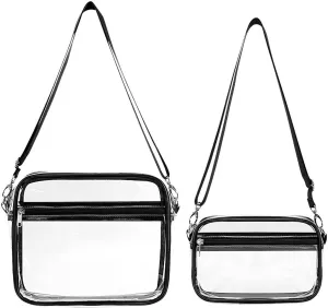 Stylish Clear Crossbody Bag - PVC Transparent Messenger Bag with Adjustable Strap for Work, Travel and Daily Use
